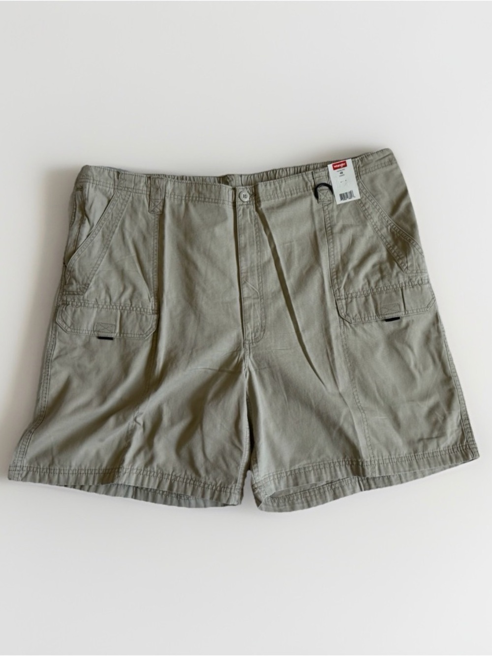 Wrangler Hiker Shorts Men's 48 Khaki Cotton Canvas Cargo Utility Gorpcore NWT